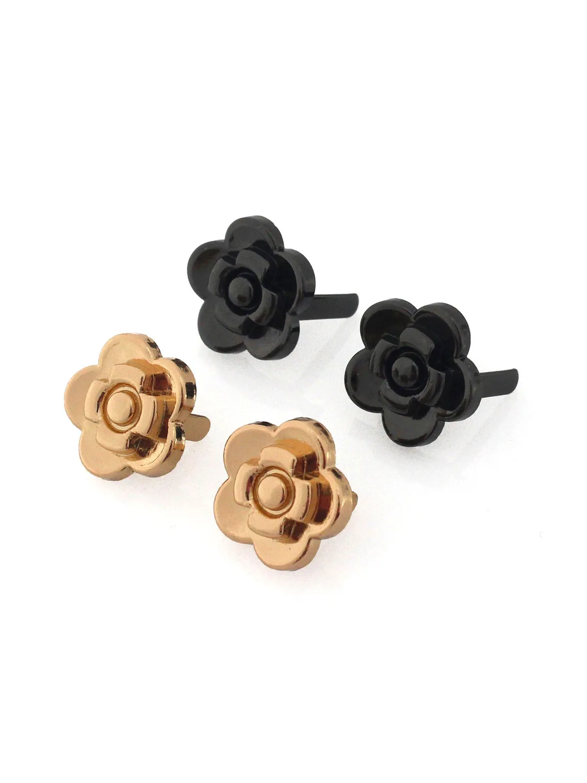 Boucle en métal en forme de fleur Rose, 2 pièces, fermoir à la mode pour sac artisanal en cuir, sangle de ceinture, poignée d'épaule, vêtements, chaussures, accessoires