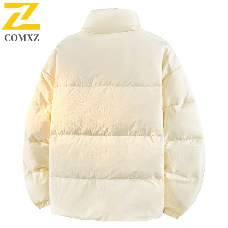 سترة COMXZ للرجال عالية الجودة بياقة واقفة للمشي لمسافات طويلة وتسلق الجبال ومضادة للرياح معطف شتوي خفيف الوزن للشارع #2