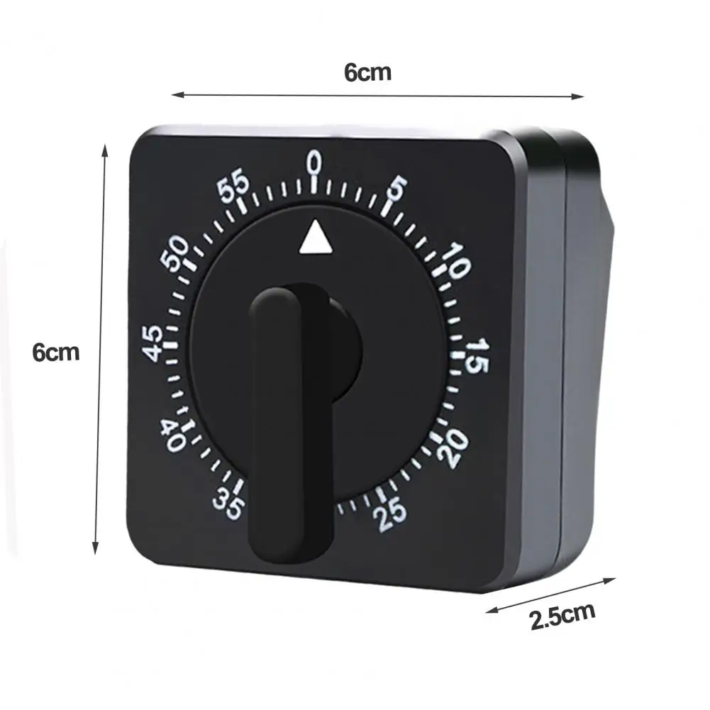 Portable Timer Portable Battery-free Mechanical Kitchen Timer for Cooking Baking 60 Square Timer with Loud for Time for Children