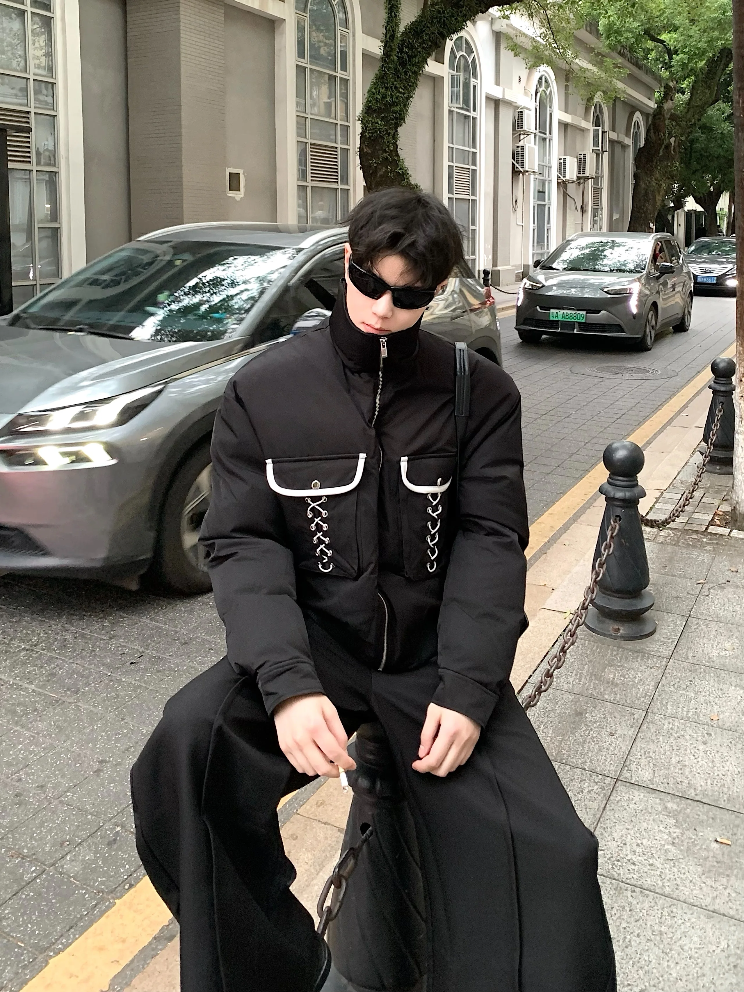 سترات رجالية جديدة لخريف 2025 بألوان متباينة وياقة واقفة سترات سميكة راقية معاطف باركاس أنيقة وسيم فضفاض مريح #3