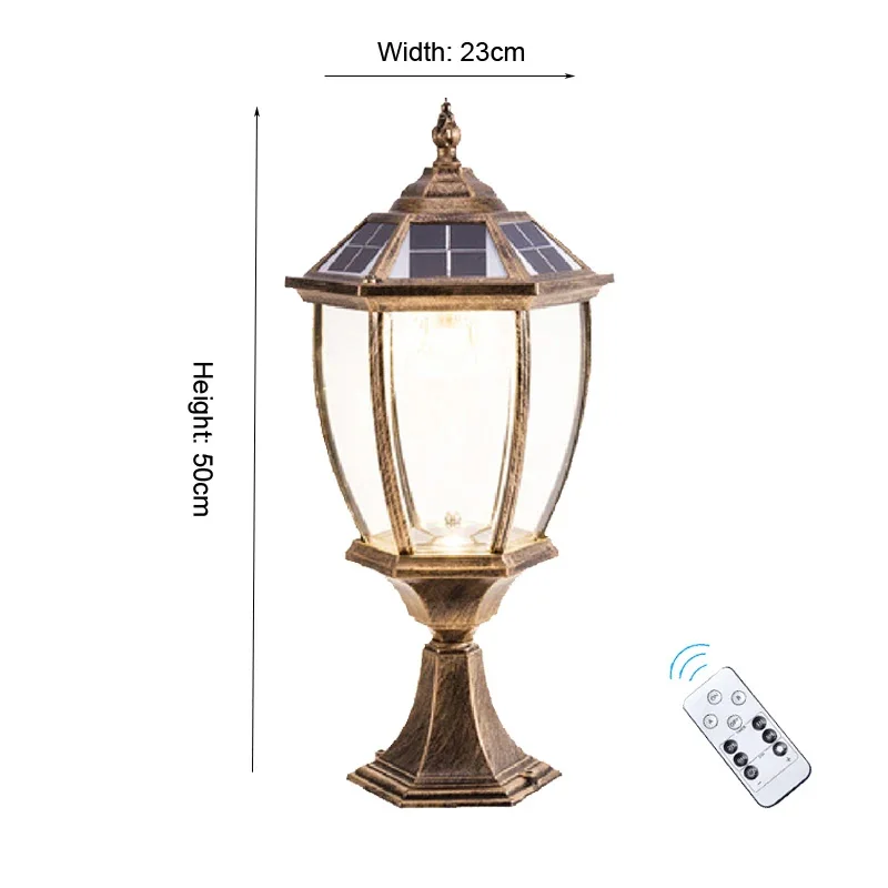 Lampes solaires en aluminium pour piliers, décoration de jardin extérieure, étanches, pour maison, v