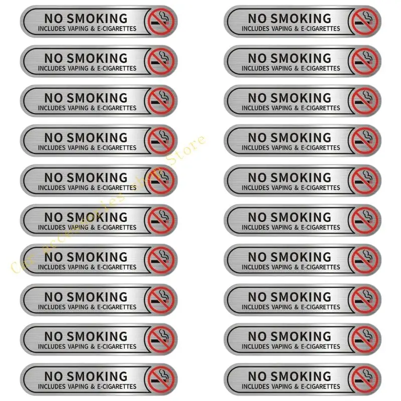 

20 шт., этикетки для автомобилей, запрещающих курение, устойчивые к выцветанию, клейкая основа, легко наносится на приборные