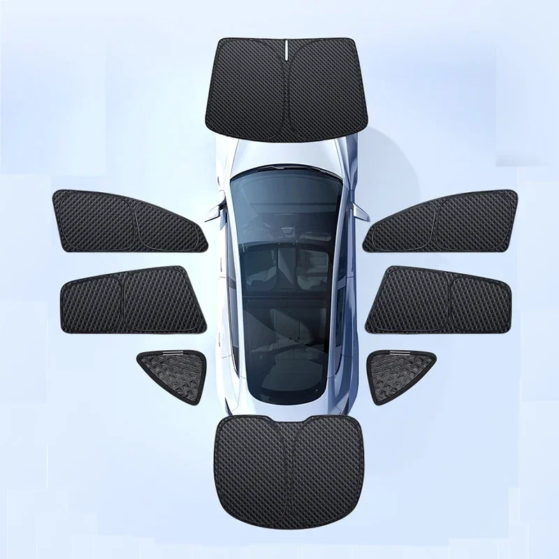 Voor Tesla Model 3 Y Juniper Highland 2025-2020 Verbeterde Zonnescherm Zijruit Schaduw Cover Voorruit Zonneklep Privacy camping - afbeelding 2