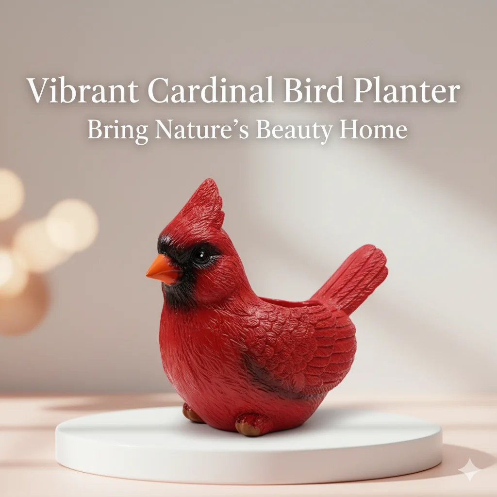 

Red Cardinal Bird Succulent Planter Resin Bird Shaped Plant Pot For Garden Home Desk Indoor Outdoor Decor Bird Lovers Gift
