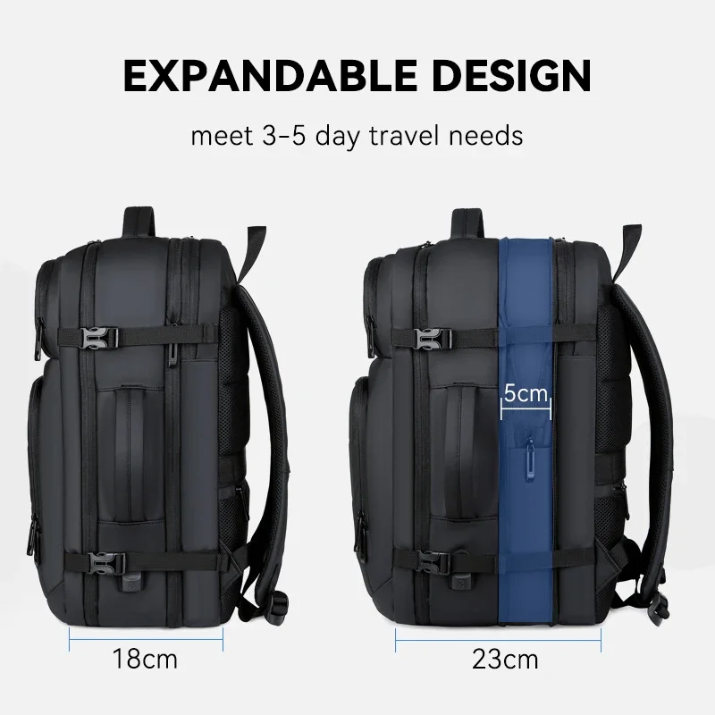 Mens Mochila 17.3 polegadas Laptop Bags Grande Capacidade Impermeável Expansível Masculino Business Travel Back Pack