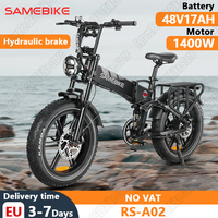 SAMEBIKE RS-A02 E-Bike 1200W Motor 48V17AH Battery Hydraulic Brake Foldable Electric Bicycle Aldult 20*4 Fat Tire Electric Bike