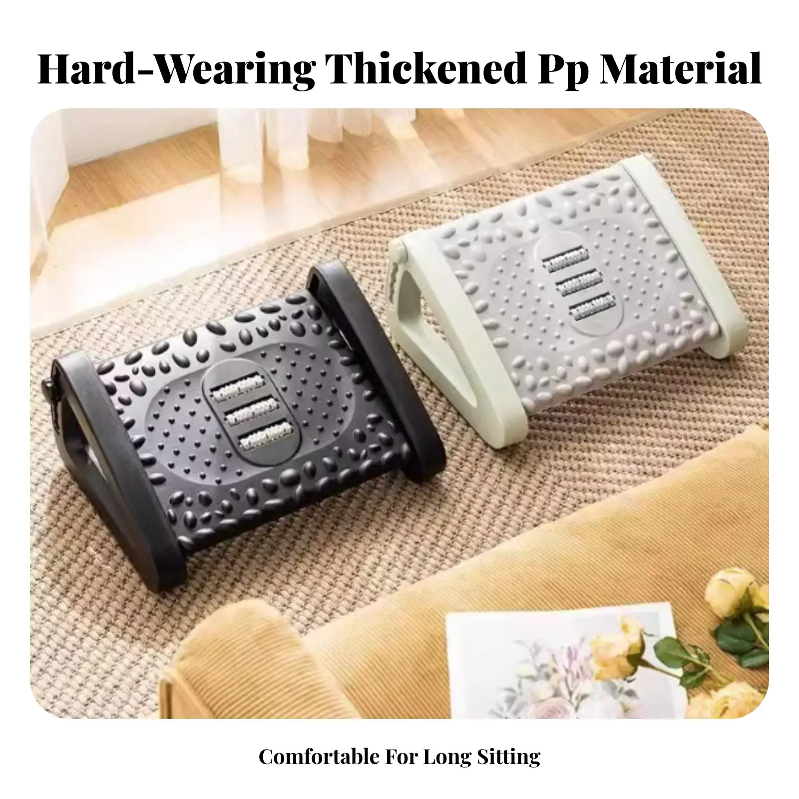 

Подстольная качающаяся подставка для ног с массажной поверхностью и противоскользящим покрытием для гостиной