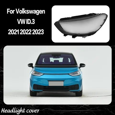Car Front Lights Glass For Volkswagen VW ID.3 2021 2022 2023 Transparent Headlight Cover Case Replace Original Lens Car parts