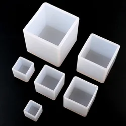 1Pcs 20/25/35/40/50/65mm Mould Transparent Silicone Square Mold Epoxy Resin Molds For DIY Jewelry Making Tools