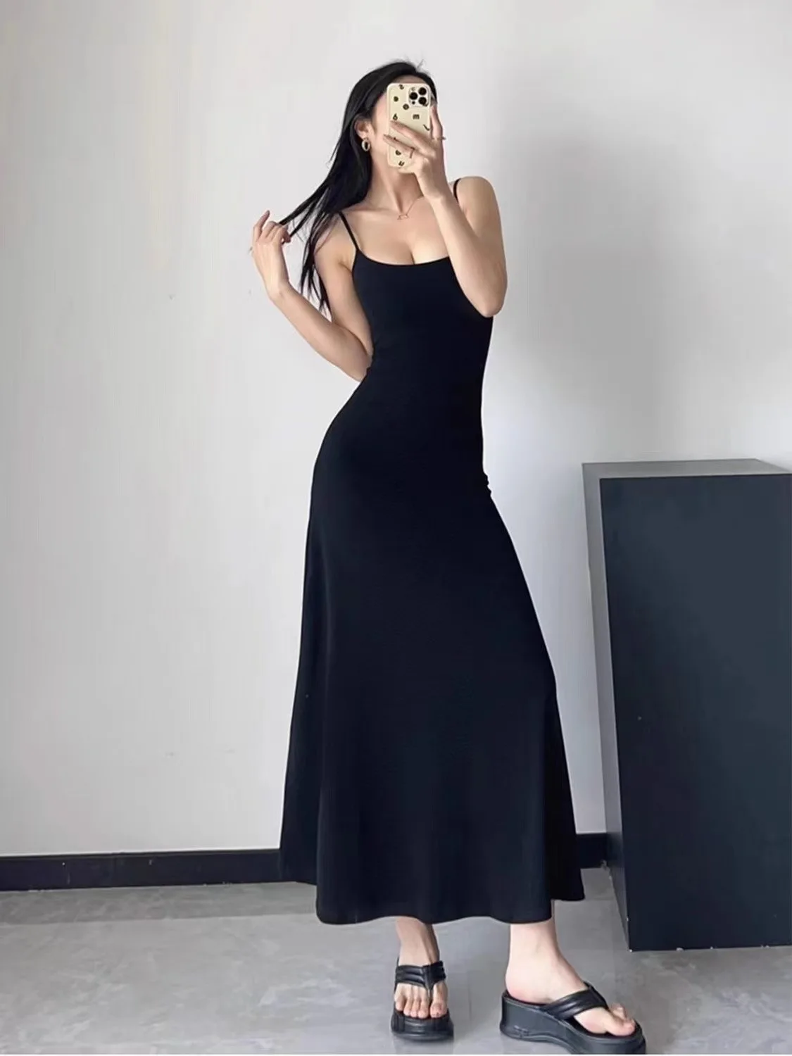 Damska sukienka bodycon na wiosnę i lato, seksowna sukienka bez rękawów na ramiączkach spaghetti, rozcięcie, obcisła sukienka typu tuba, vestidos