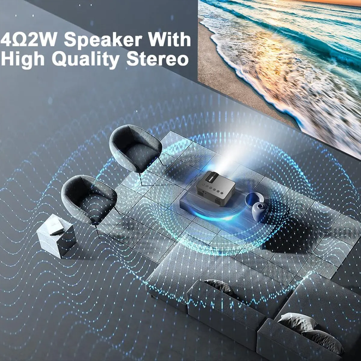 [NEW] YT100 Mini Home Projector Projector Portable Mini Home Theater Wireless Cell Phone Multi-Function Projector