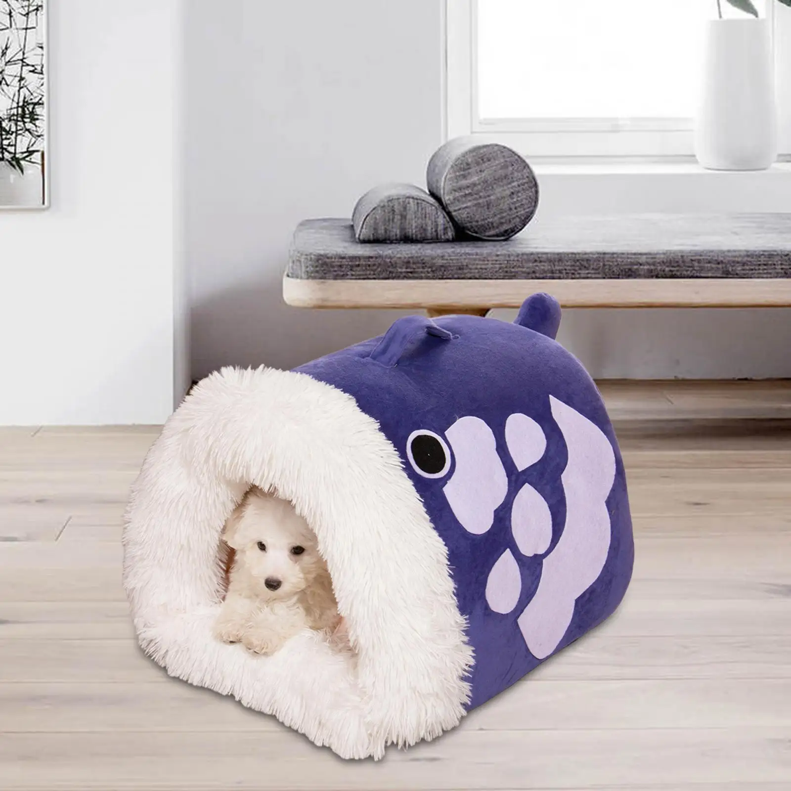 

Semi Enclosed Pet Cat Nest Autumn Winter Anti Slip Bottom Comfortable Potable