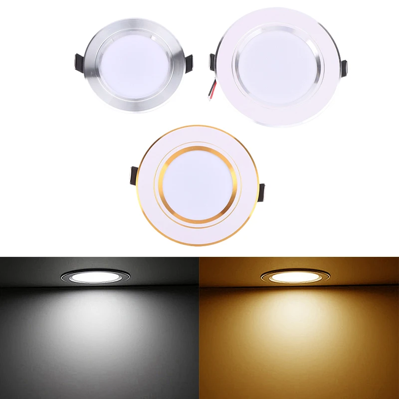 

Household 5W 9W 12W LED Downlight Round Panel Light Cold Warm White Spot Lamp 220V Ceiling Light Recessed Down Light Lighting