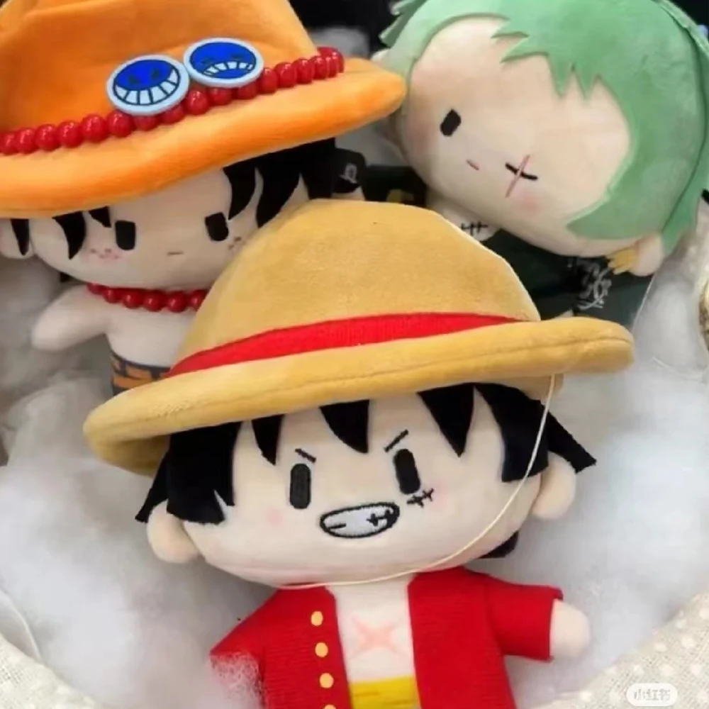 15cm One Piece Ace Luffy Zoro Back To School Anime Short Plush Toy Soft Stuffed Doll Birthday For Collection Model Girls Gifts