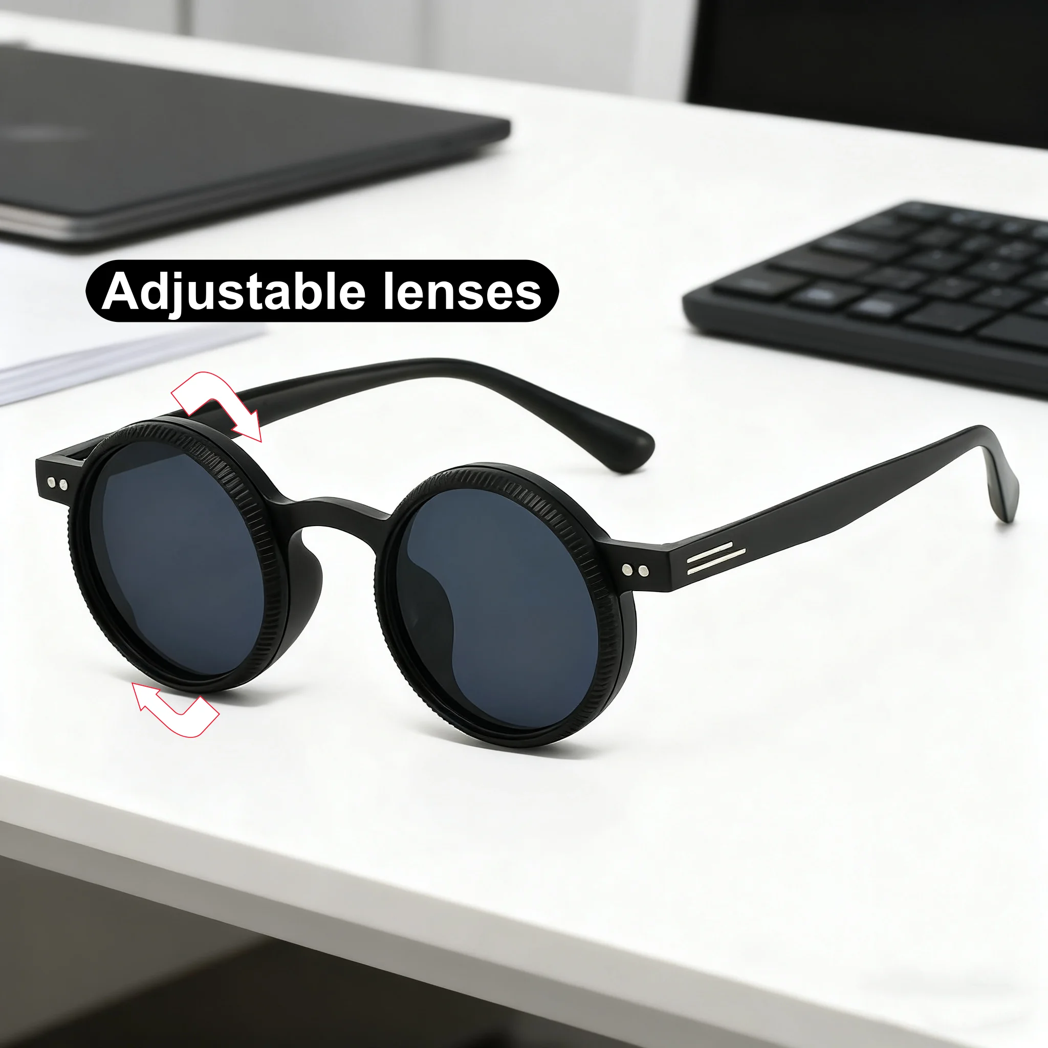

2025 New Personalized Adjustable Zoom Round Frame Women's Sunglasses Outdoor Neutral Polarized UV400 Sunscreen Sunglasses