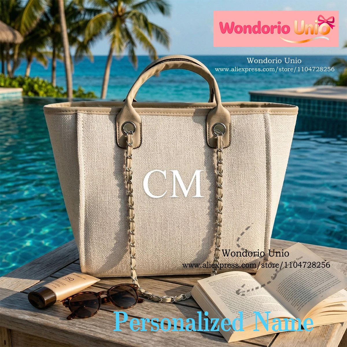 Personalized Name Tote Bag Cream White Canvas Luxury Women Handbag Designer Large Shopper Bag For University Original Style 2026