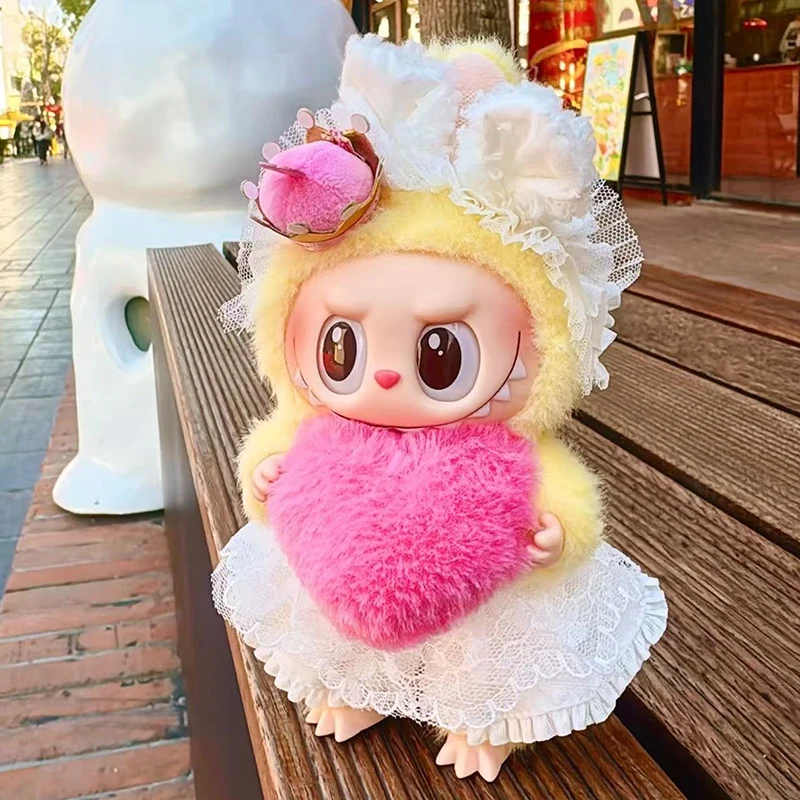 

Для/одежды 17 см Labubu Одежда V1v2v3 Labubu Queen Подвесное платье Макарон Тканевая фигурка Виниловая кукла Платье Набор для смены