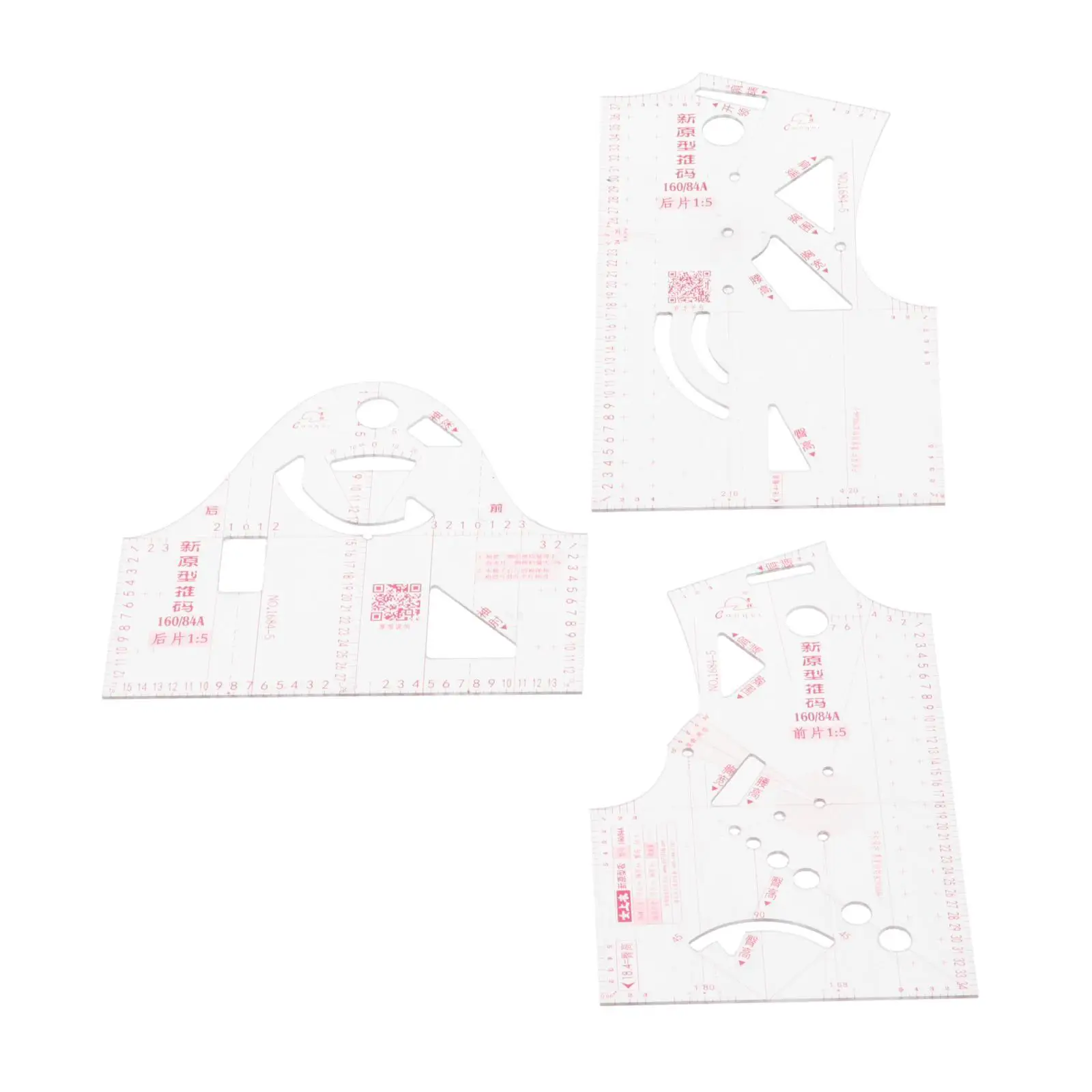 3 Pcs / Set 1: 5 Women Clothing Prototype Ruler Drawing Template
