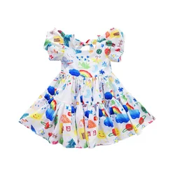 Summer Baby Girl Dress Girl Flowers Bubble Sleeves Princess Dress Children's Dress