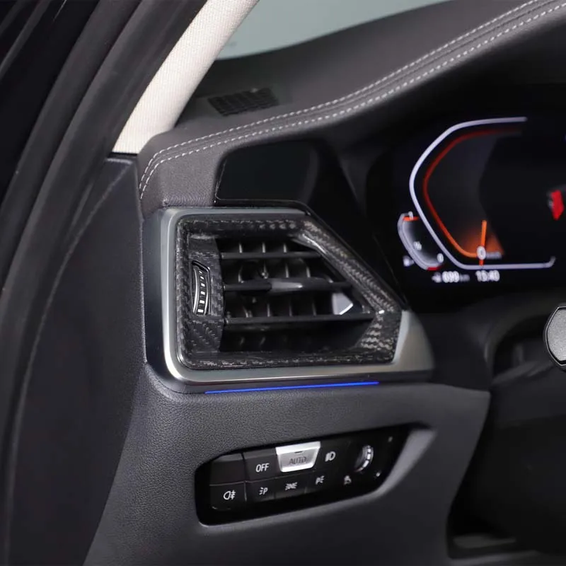 لسيارات BMW 3 Series G20 G21 G28 20-22 ألياف الكربون الحقيقية سيارة الجانب تكييف الهواء تنفيس المخرج غطاء الكسوة اكسسوارات السيارات #2