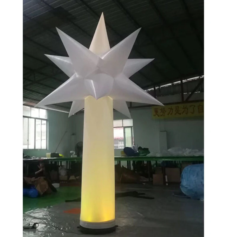 Colorful LED Inflatable Lucky Star Tube Column for Outdoor Festival & Night Decorations, Made by Ace Air Art