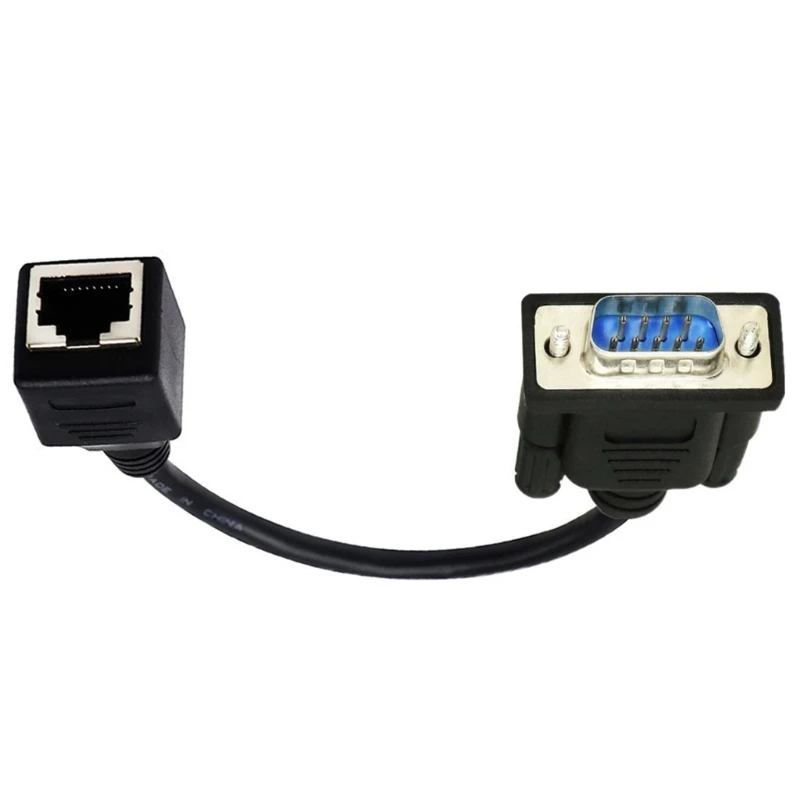 DB9 RS232 Male Female to RJ45 Female Port Ethernets CAT5 Couplers Extenders Adapters DB9 9Pin Connectors 15cm Dropship