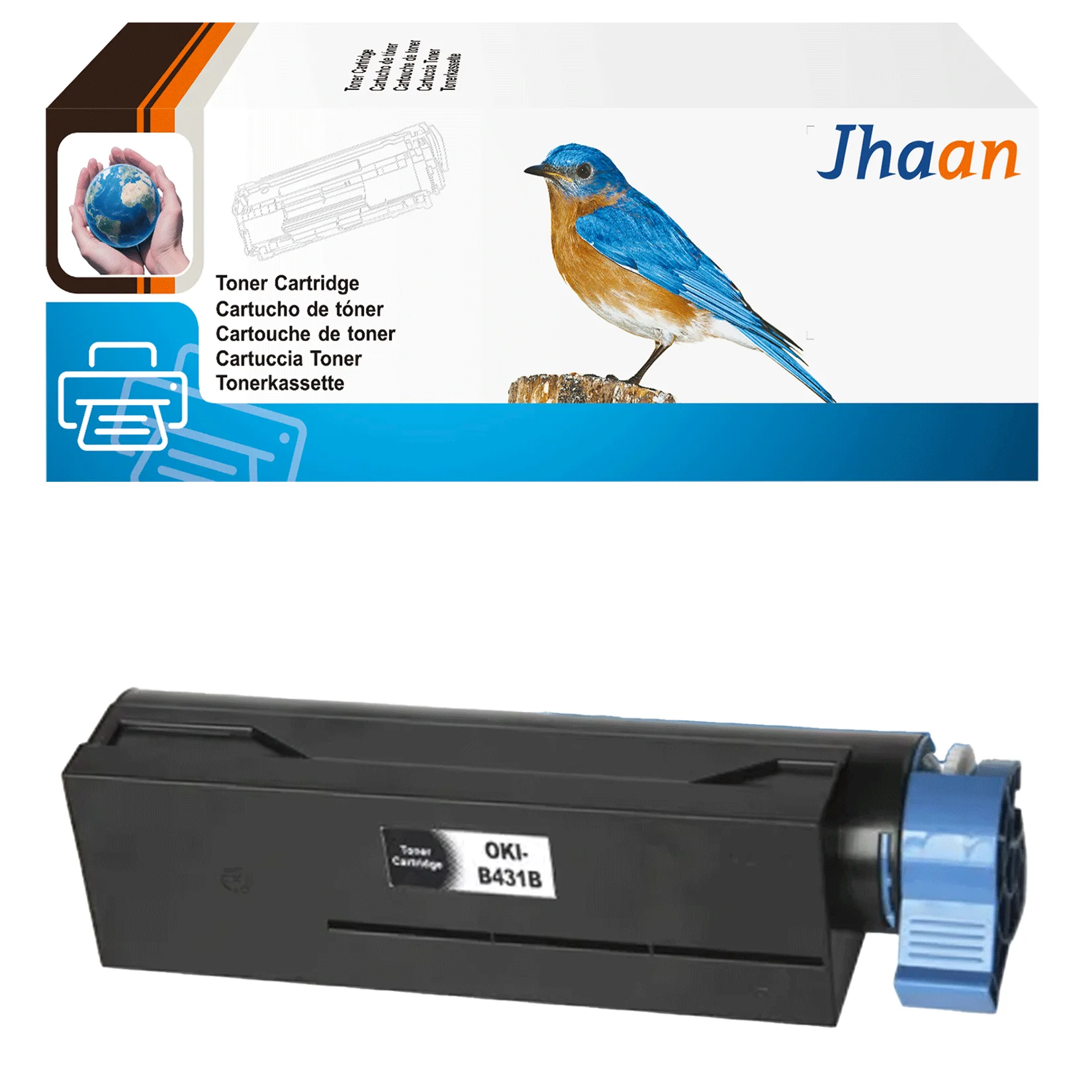 Jhaan Tonerkartusche B431 7000 Seiten (1 Schwarz) Ersatz für OKI B 431D 431DN Plus, OKI MB 491 491 Plus 491 Plus LP – Detail 1