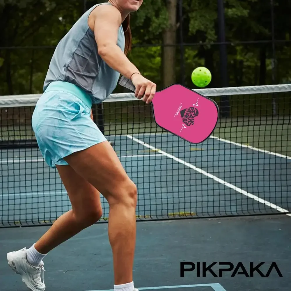 Pickleball مجداف مجموعة خفيفة الوزن الألياف الزجاجية 13 مللي متر العسل الأساسية مضرب دائم مع كرات حقيبة شريط لحام رسائل الحب الإبداعية #6
