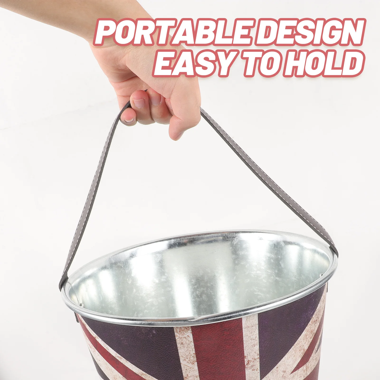 

Ice Bucket For Beer Wine Cooling Thickened Metal Storage With Handle Scratch Resistant Smooth Edges Party Bar Ktv Use