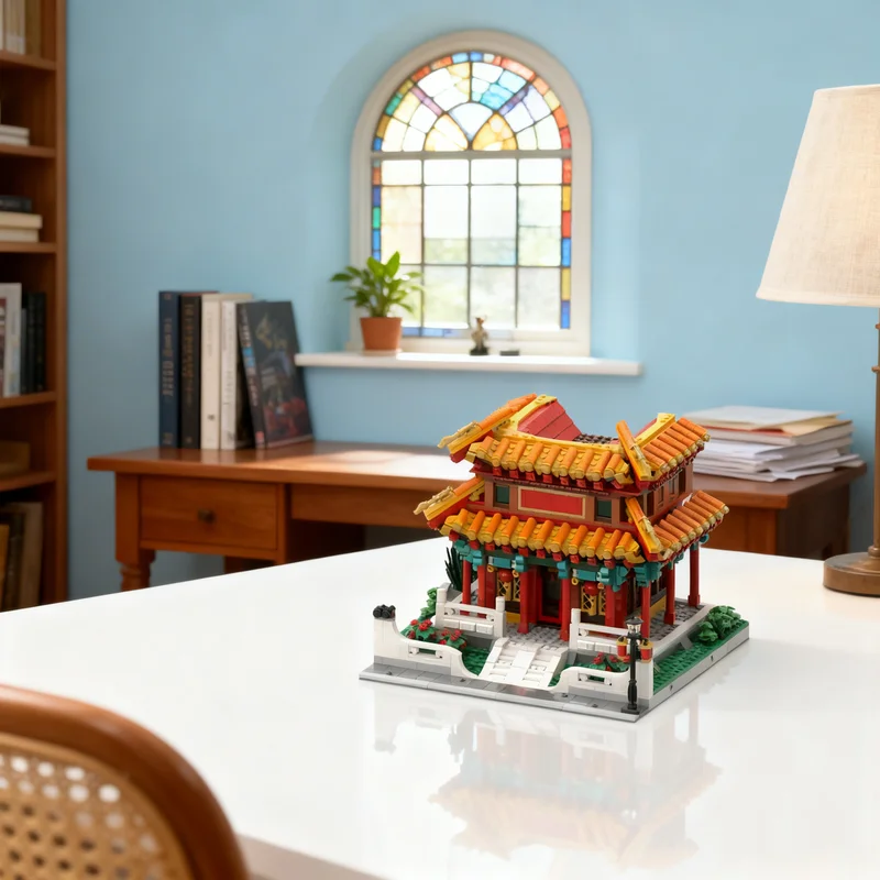 

2012pcs MOC Chinese Temple Modular Streetscape Model Building Blocks DIY Gift Creative Collectible Display Decor Premium Adult