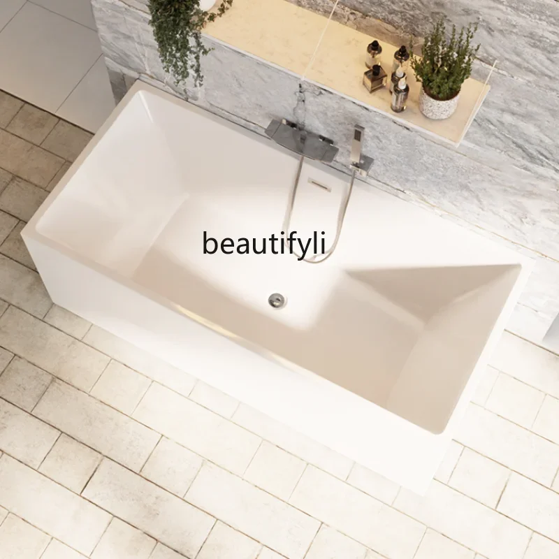 Simple Ultra-Thin Edge Double-Layer Acrylic Bathtub Independent Square Large Space Adult Bathtub