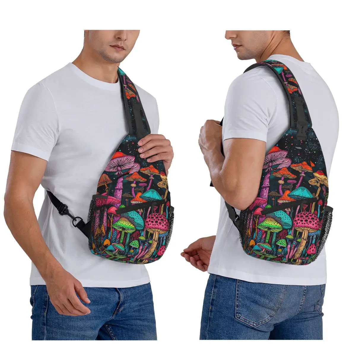 

Психоделические волшебные грибы с принтом лавы, нагрудная сумка, мужской рюкзак через плечо на слинге, нагрудная сумка, дорожный походный рюкзак, сумка на плечо