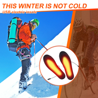 USB Unisex Heated Shoes Insoles Cuttable Electric Foot Warmer Adjustable Temperature Rechargeable Heating Insoles Pad for Winter