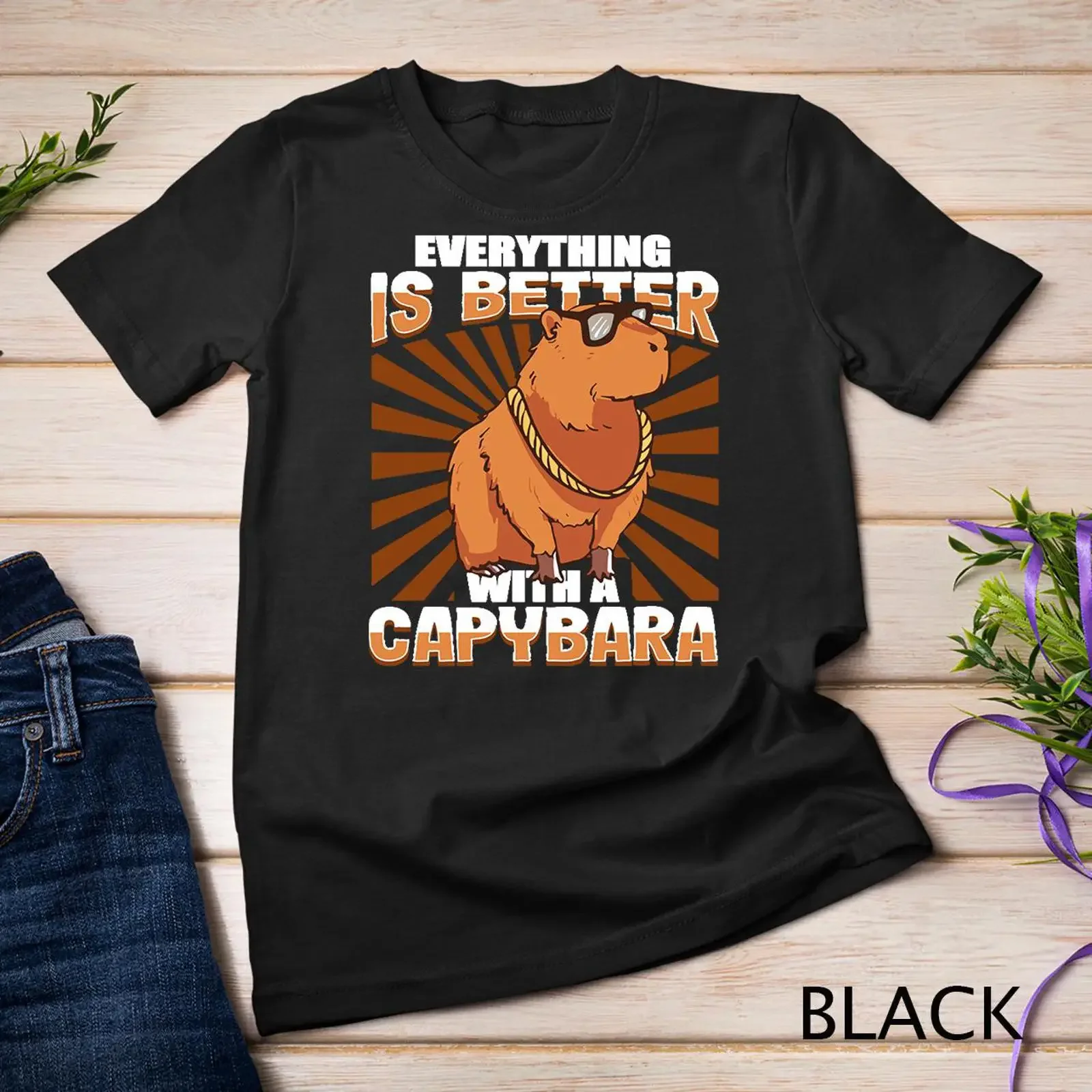 Everythings Is Better With A Capybara Rodent T Shirt SweaT vintage Washed Breathable designer clothes Comfortable Versatile
