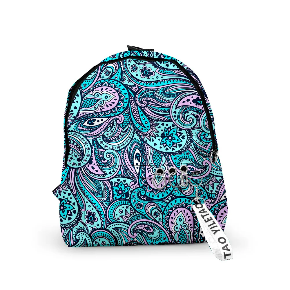 Harajuku New Paisley pattern Backpacks Boys/Girls pupil School Bags 3D Print Keychains Oxford Waterproof Cute Small Backpacks