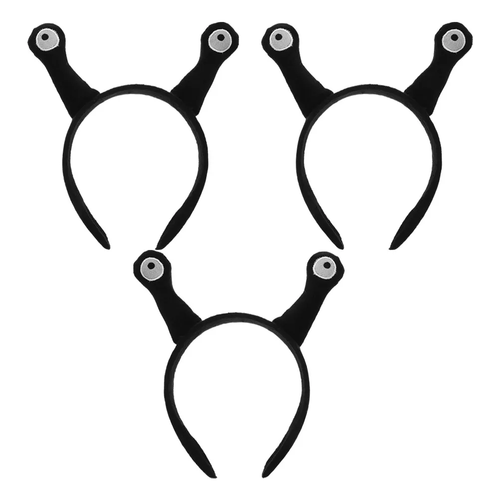 

3 Pcs Snail Headband Antenna Headdress Costume Accessories Kids Party Weddings Fun Hairband Soft Material Comfortable Black