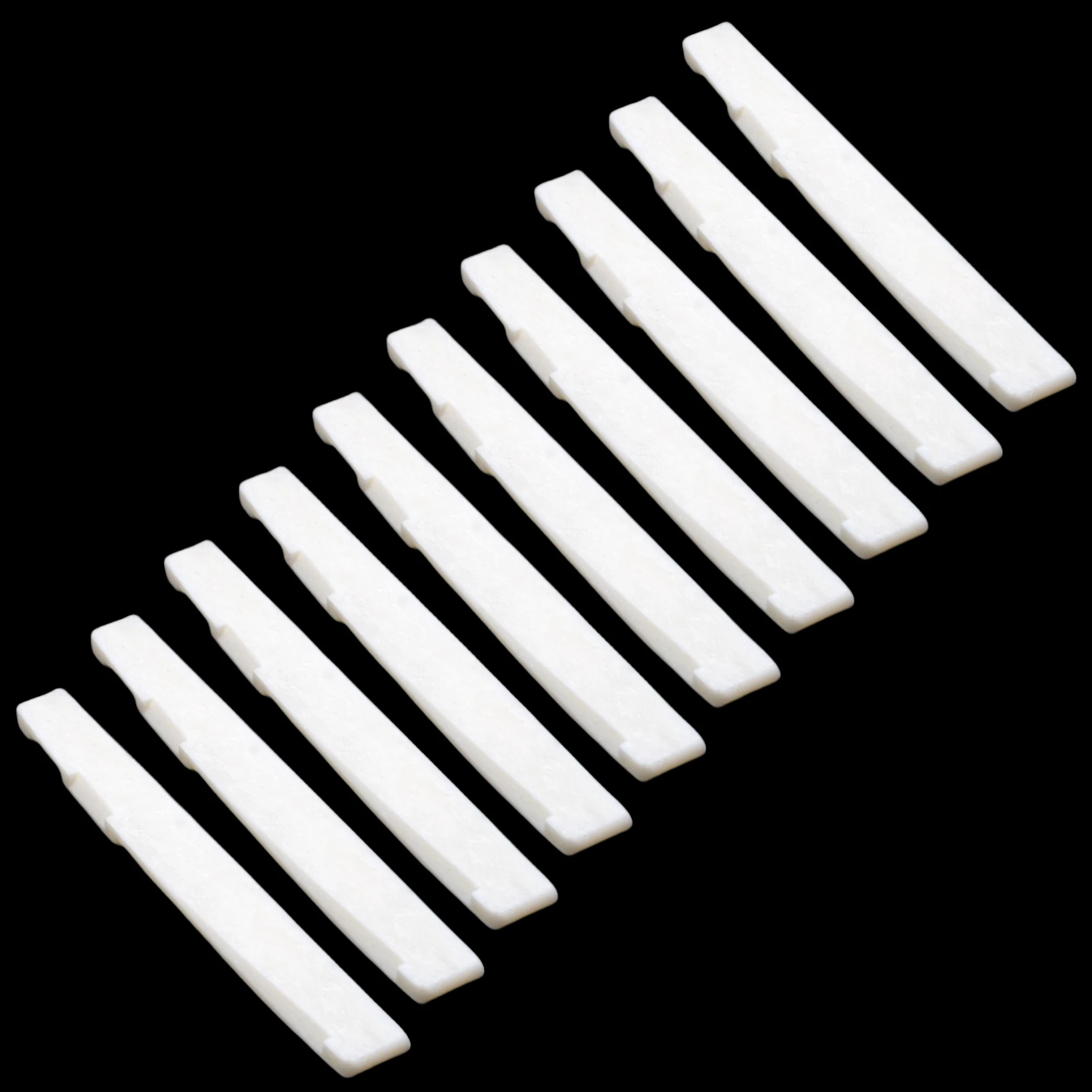 10x Guitar Bone Saddle Compensated Luthier Nut Bridge 74x3x9mm (2 13/16\