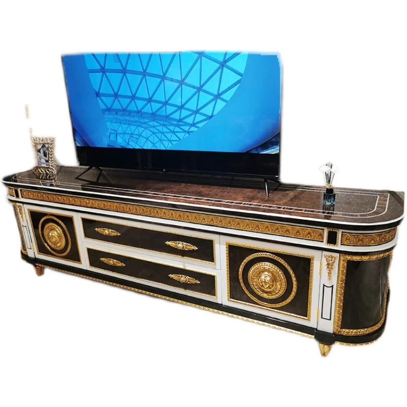

French TV Cabinet European Villa House Club Room TV Cabinet Furniture