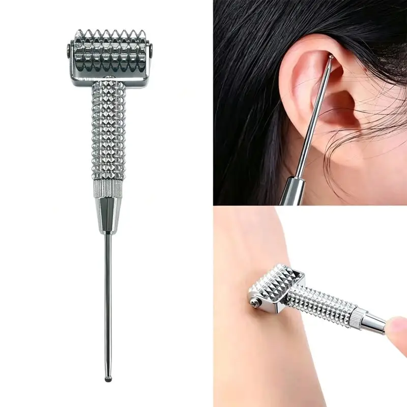 【WA】Multifunction Face Roller Painless Micropin Skincare Manual Neck Massage Roller Ear Acupoints Probe Beauty Tool