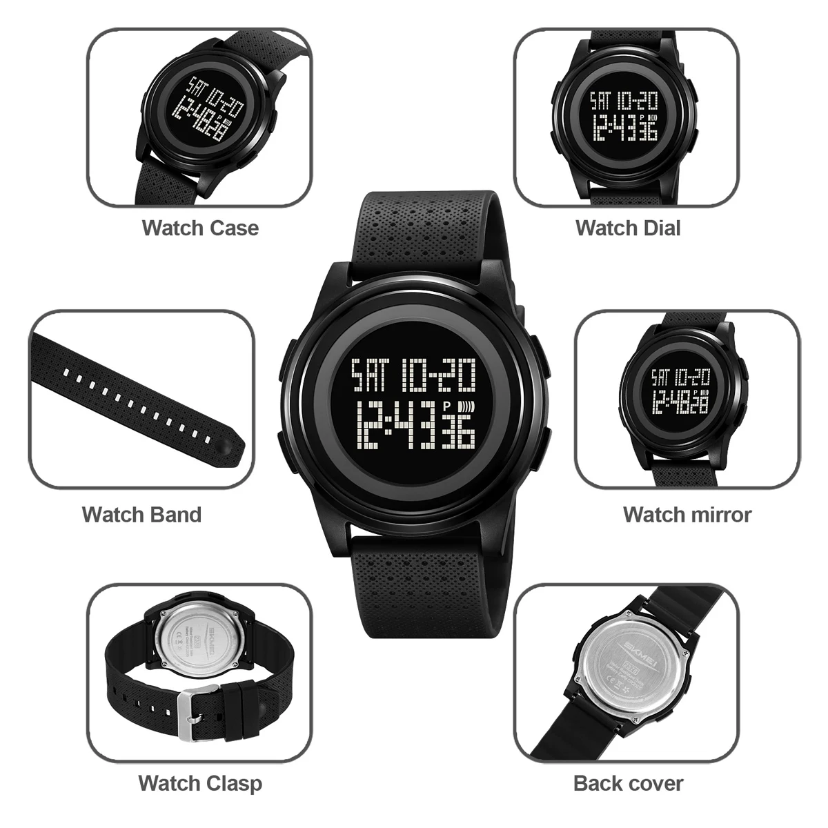 SKMEI Youth Cool Digital Sport Army Watches For Men Women Student 5Bar Waterproof Stopwatch Wristwatches Clock Horloges Mannen