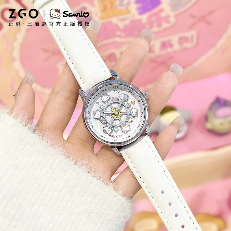 ZGO × Hello Kitty Sanrio Ladies Wrist Watch Quartz Watch Design-Oriented Dial Student Waterproof Watch Birthday Gift 2121