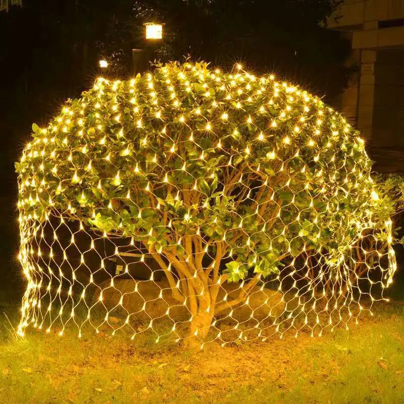 3M Outdoor Fishing Net Curtain Mesh Fairy Lights Garden Decoration Outdoor Street Garland New Year Christmas Lights