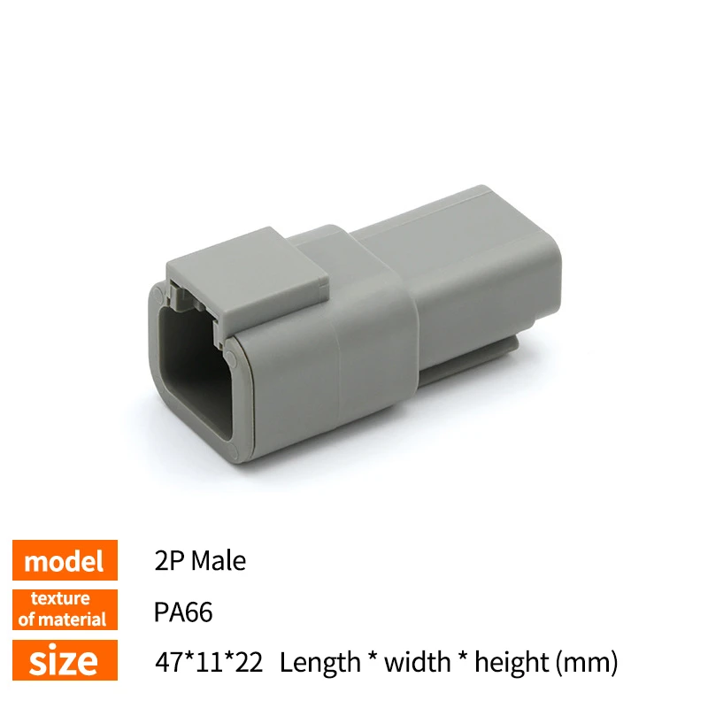 10/50/100 Sets Deutsch DTP Series Connector DT06-2S Waterproof Electrical Wire Connector 16-22AWG Male Female