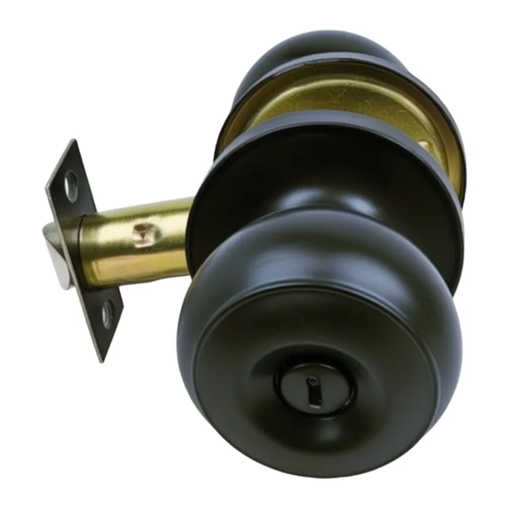 Interior Door Knob 2 Pack Matte Black Keyed Entry Style for Bedroom Bathroom and Home Office with Quiet Operation