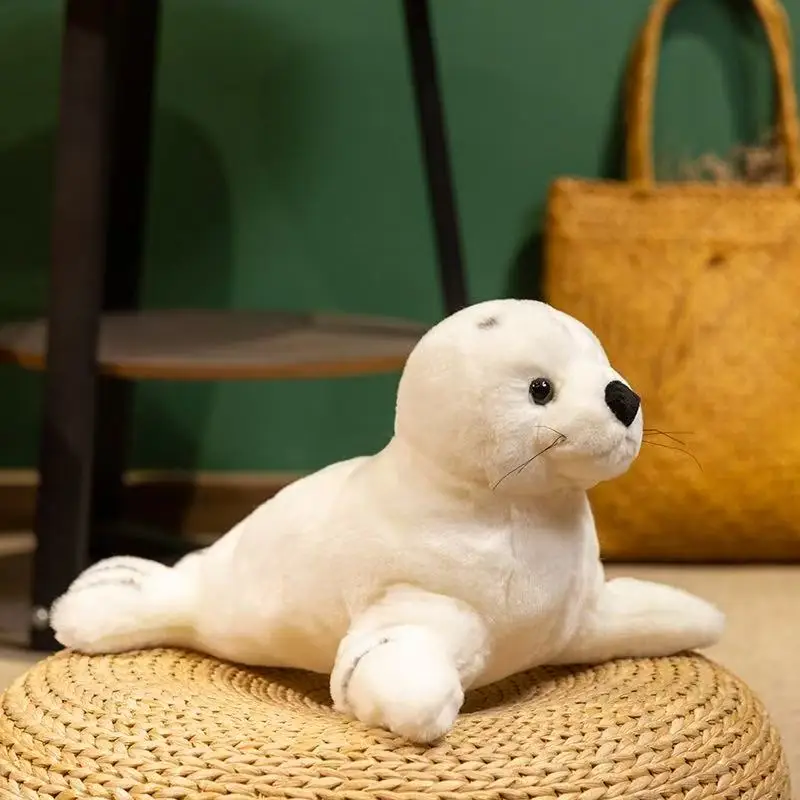 32/38cm New White Seal Doll Simulation Stuffed Plush Toy Handmade Doll Cartoon Anime Cute Children's Birthday Gift Fun Doll