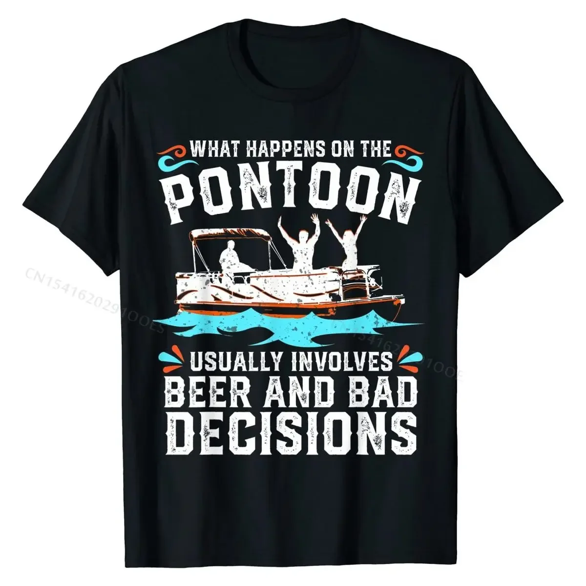 What Happens On The Pontoon Boat Lake Life Boating Beer Gift T-Shirt Newest Men Tops T Shirt Design T Shirt Cotton Party