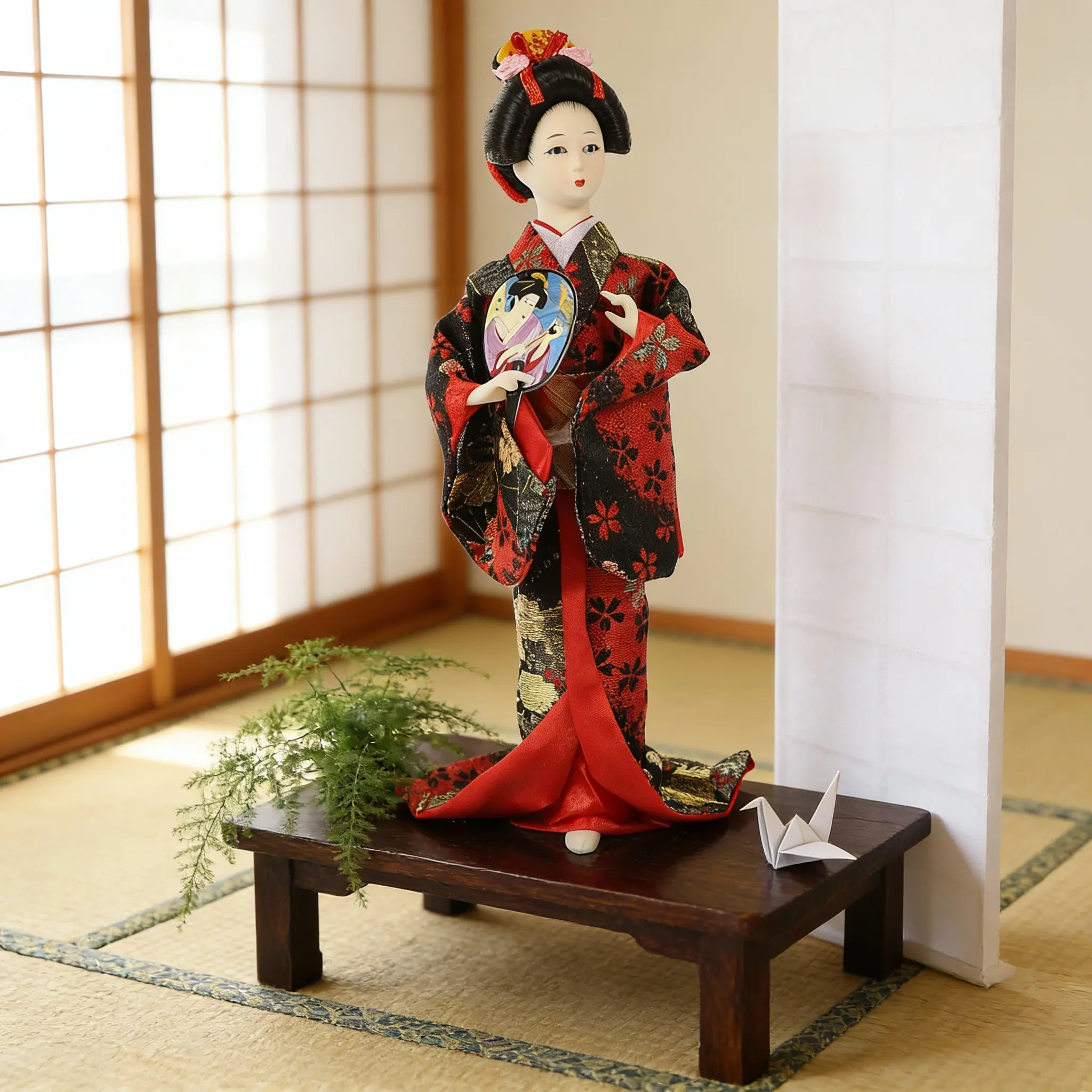 

Премиальная настольная фигурка гейши в традиционном кимоно для декора гостиной и офиса, аксессуар для интерьера в японском стиле
