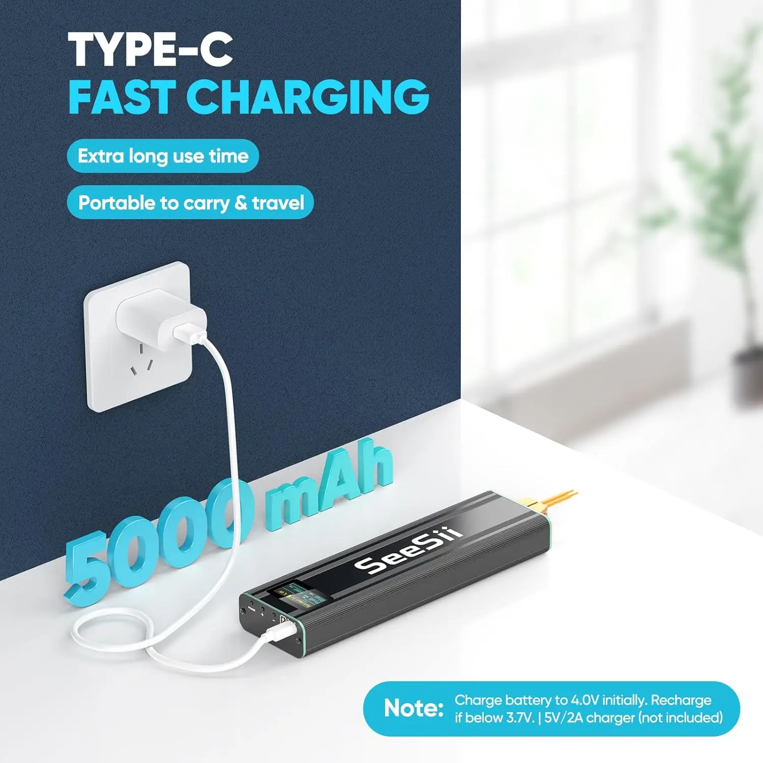 Seesii بطارية بقعة لحام مع بطارية 5.0Ah المحمولة بقعة صغيرة لحام لبطارية 18650 لحام صفائح النيكل 80 والعتاد #5