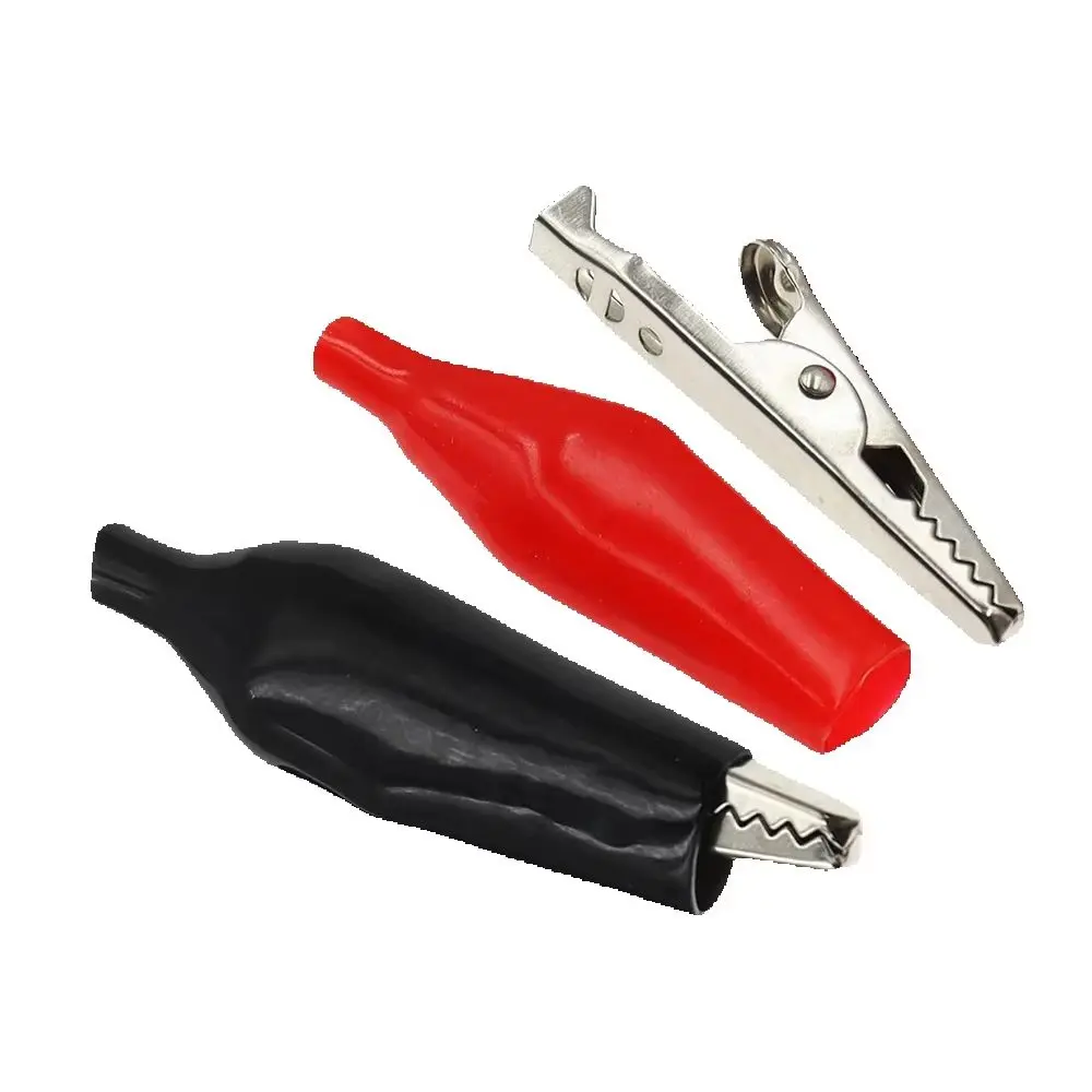 20PCS 28MM 35MM 45MM Metal Alligator Clip Crocodile Electrical Clamp Testing Probe Meter Black Red Plastic DIY Car Auto Battery
