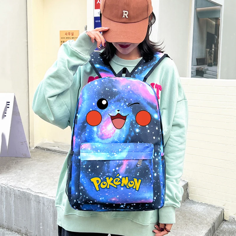 3Pcs/set Pokemon Backpack Anime Cartoon Student Pikachu School Bag with Pencil Case High Capacity Kids Book Bags Travel Bag Gift